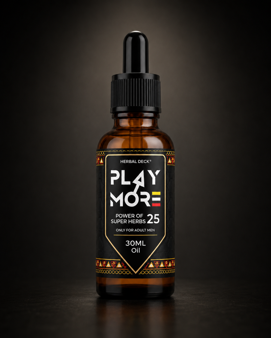 Play More Herbal Oil bottle
